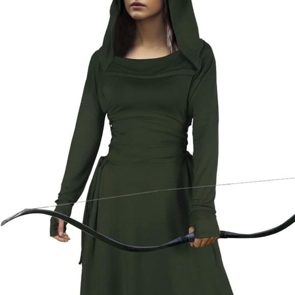 Dresses & Skirts - Green Hooded Dress - Never Worn